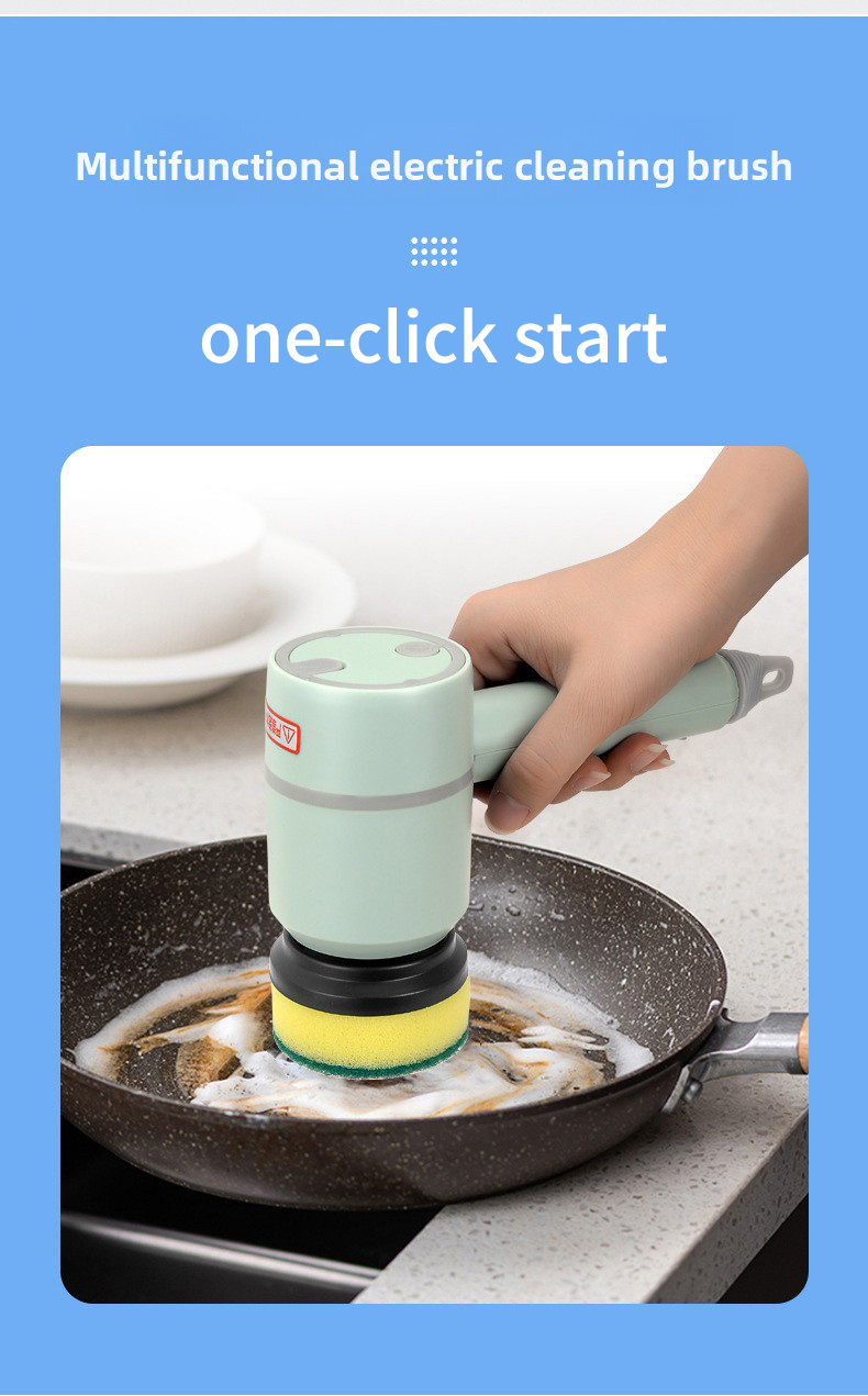 replacement electric cleaning brush long handle multi functional kitchen dishwashing bathroom shoes brush rechargeable durable   Product details 2