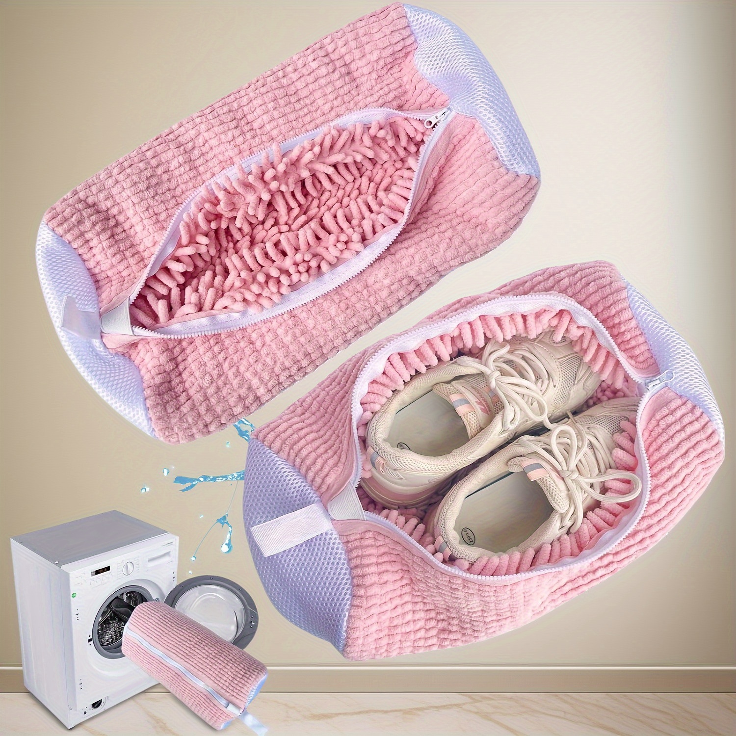 Image of Machine Wash Shoe Bag With 360 ° Soft Brush Cleaning, Laundry Bag, Cleaning Of Sports , Without Damaging Shoes