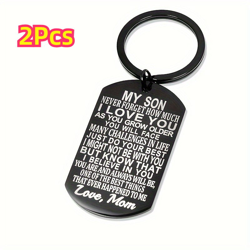 

2pcs Stainless Steel My Son, Engraved Keychain - & Fashionable Gift For Teen Boys - A Of Love