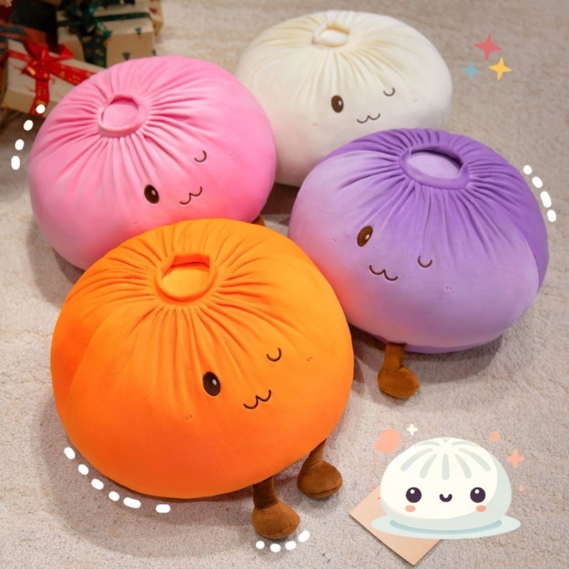 1 cute korean dumpling     bread shape with     pink purple yellow white   wash only suitable for bed sofa office nap cartoon wind bed partner room decoration fluffy texture cute lovers  