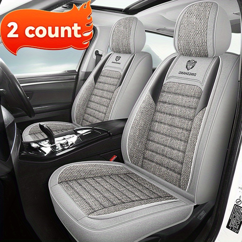 TEMU Nueva Reclinable Universal para Asiento de Coche Delantera, Cubierta Completa de Lino, Transpirable, Resistente al , Cojín Interior Universal