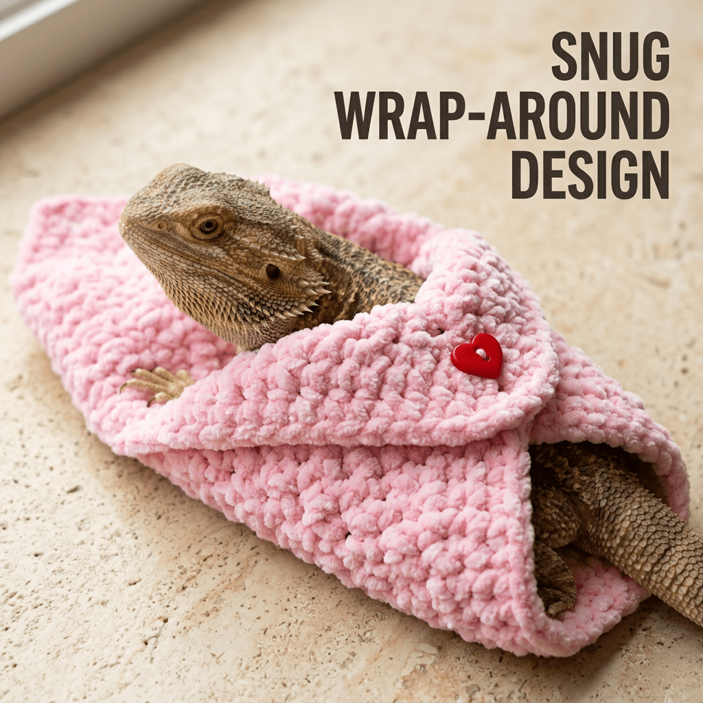 Reptile Blanket Suitable for Sleeping & Travel - Super Soft Chenille Lizard Wrap with Adorable Cocoon Bed for, Frogs, Lizards - Cozy Snuggling for Bonding & Photography, 5 Colors, 29.97x29.97cm for Small Amphibians