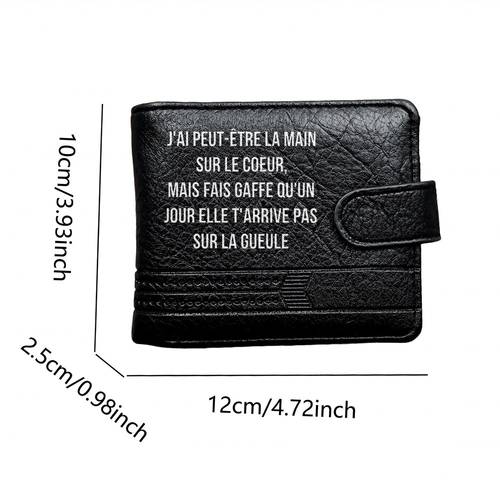 1pc mens minimalist french slogan wallet credit card holder cash and coin purse suitable for cards cash and small items gift for christmas halloween