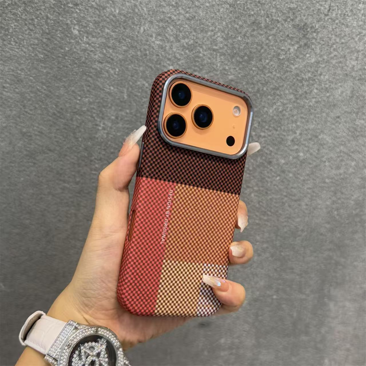 TEMU Phone Case - Sugar Adhesive Magnetic Color-matching Case Suitable For 17 Pro Max Phone, Iphone 16/15/14 With Texture, Premium Magnetic Business