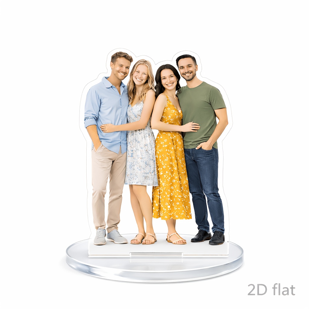 TEMU 2d Flat Functional Acrylic Display Stand For Decoration, Art Sculpture, Customized Photo Personalization, High-quality Uv Printing, Durable And