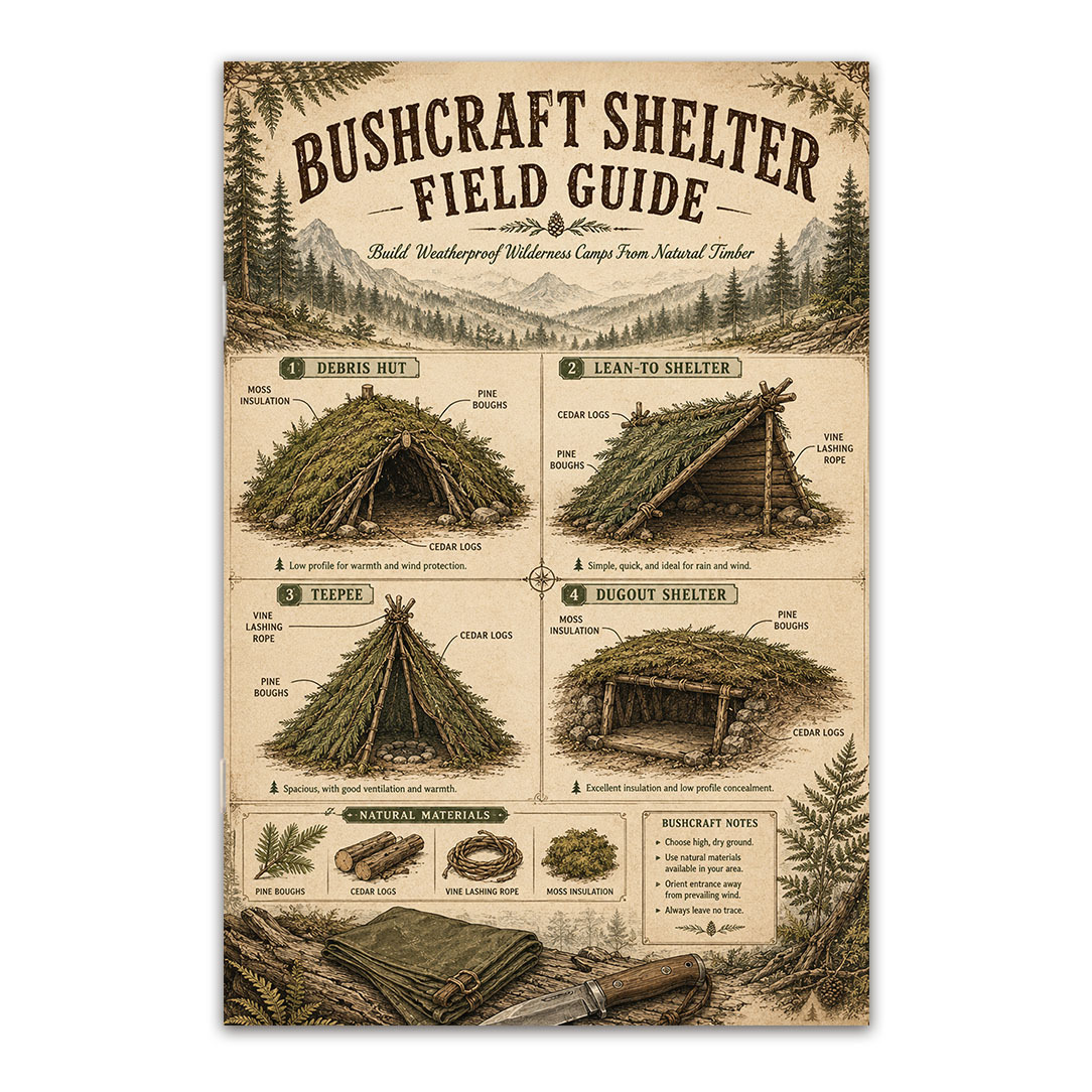 TEMU 1pc | Outdoor Shelter Practical Reference | 5.5×8.3in Binding | Full Illustrations For Log Cabins/slanted Roof Shelters/tipi Tents/cave-style