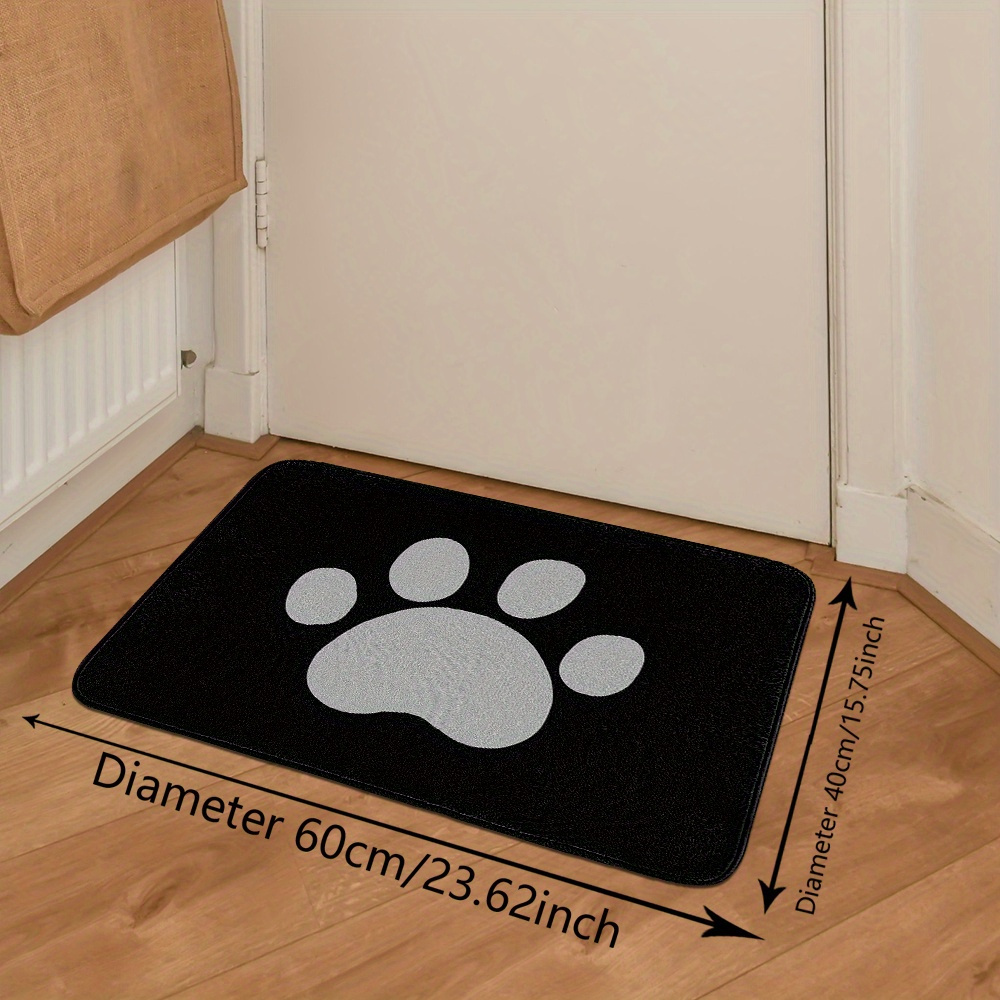 

Tapis d’entrée avec de patte de chien - antidérapant, lavable en machine, polyester, carré, léger, absorbant pour la décoration de /salle de bain, convient à tous les foyers