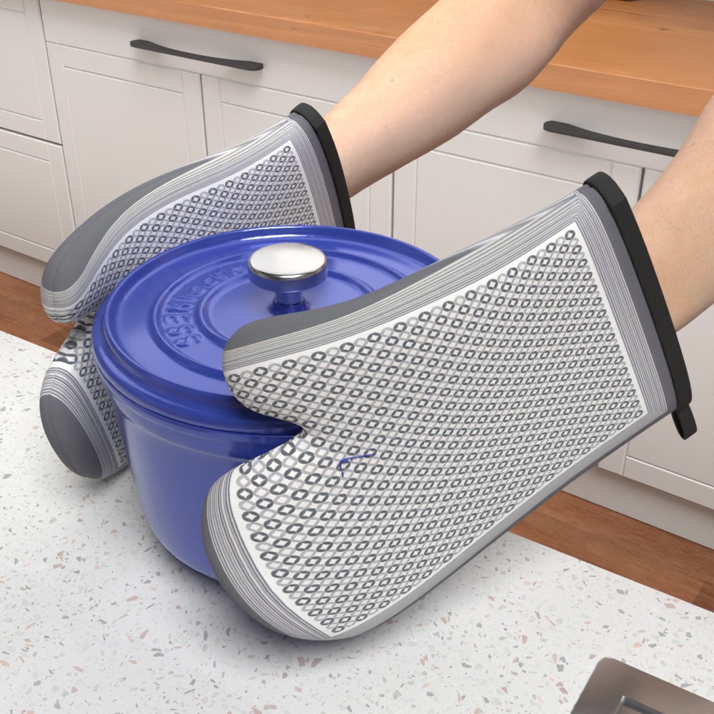 TEMU 2 pezzi Guanti da , Guanti da resistenti al calore - Guanti da cucina moderni a righe termoisolanti, adatti per cucinare, cuocere , , microonde,