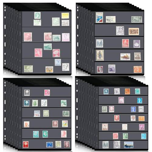 12pcs stamp pages collector stamp album page double sided stamp pages for stamp album inserts with standard 9 hole binder sleeves for