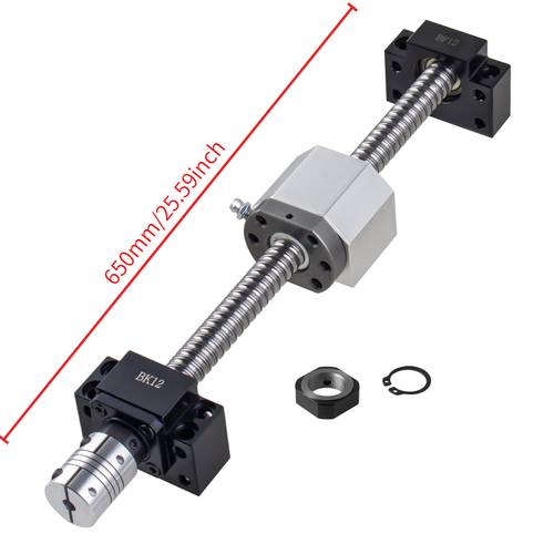 1er-pack 650 mm sfu1605 kugelgewindespindel-linearaktuator-set mit bk/ endstützen & 16 mm kupplung für cnc- & 3d-drucker
