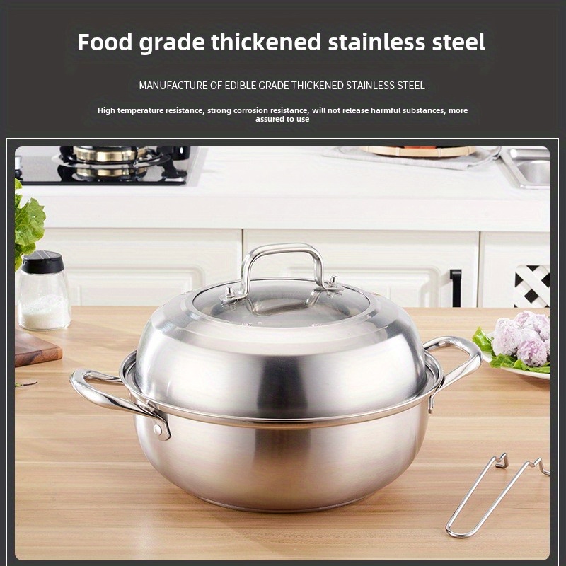 1pc stainless steel multi purpose steamer pot with   12 inch steam and boil compatible universal multi stove cookware details 6