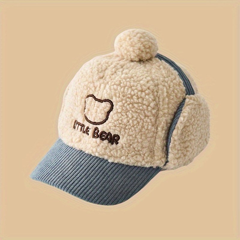 cozy plush teen baseball cap with ear flaps cute warm winter hat for boys and girls   skiing outdoor activities mixed colors