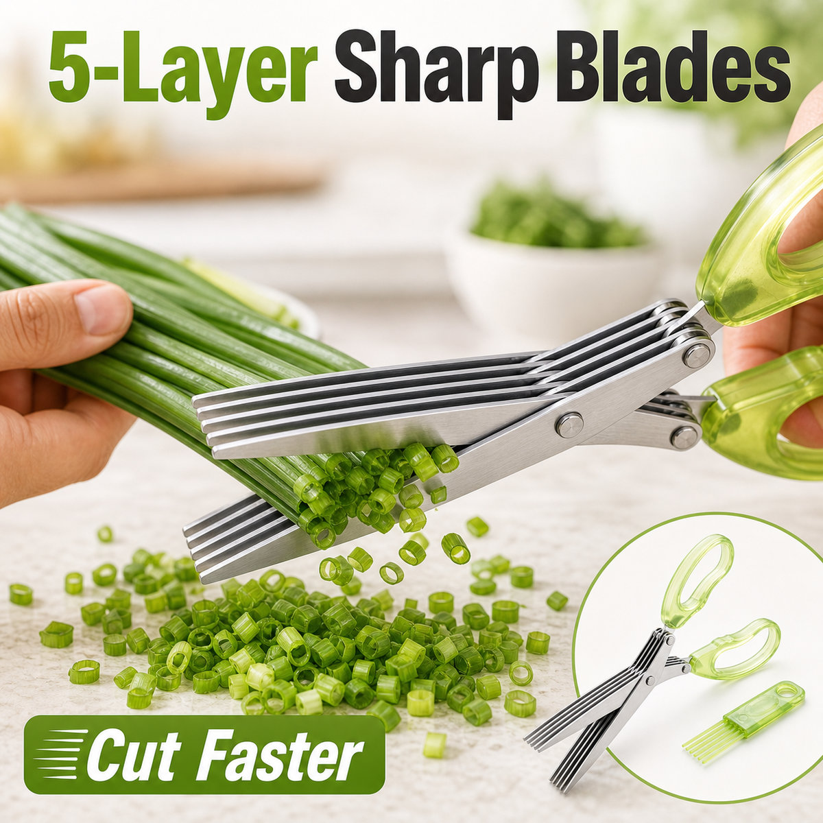TEMU 1 Pack Stainless Steel Scissors With Brush - Multipurpose Kitchen Shears For Cutting , Seaweed, Meat, Vegetables - Sharp, Gadget For Cooking,