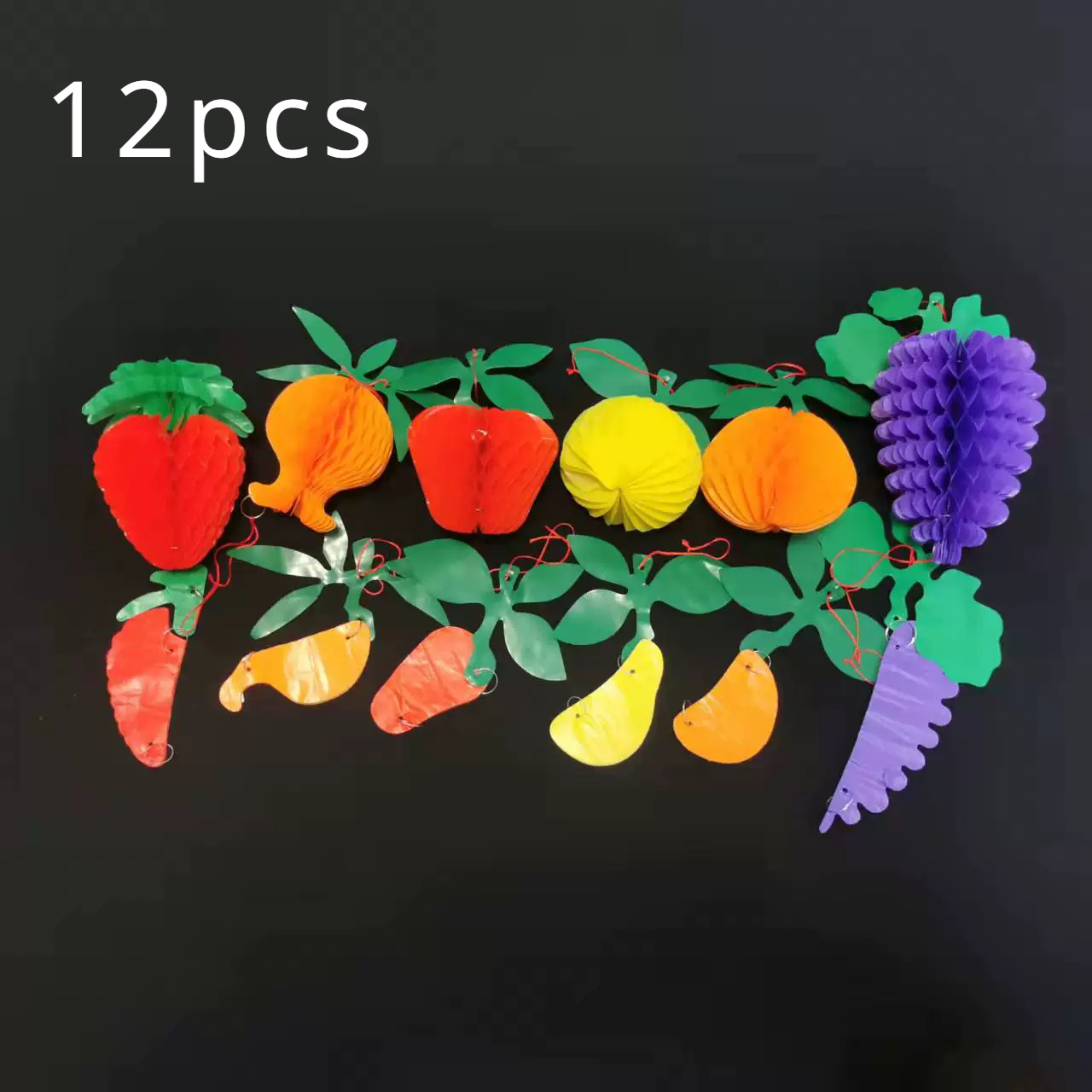 Image of 12pcs Fruits Honeycomb Hanging Centerpiece Decoration Honeycomb Centerpieces Party Decor Ideal For Summer Beach Tropical Party Birthday Parties, Wedding Anniversaries Party Decor