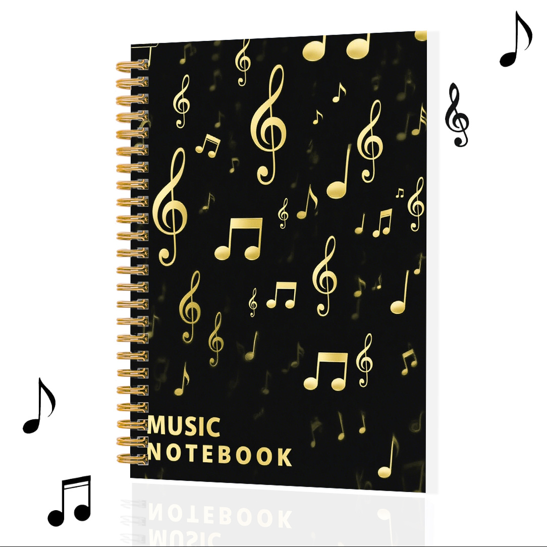 TEMU 1 cuaderno de A5 con líneas, con varios diseños de para composición musical, ideal para que los notas relacionadas con la