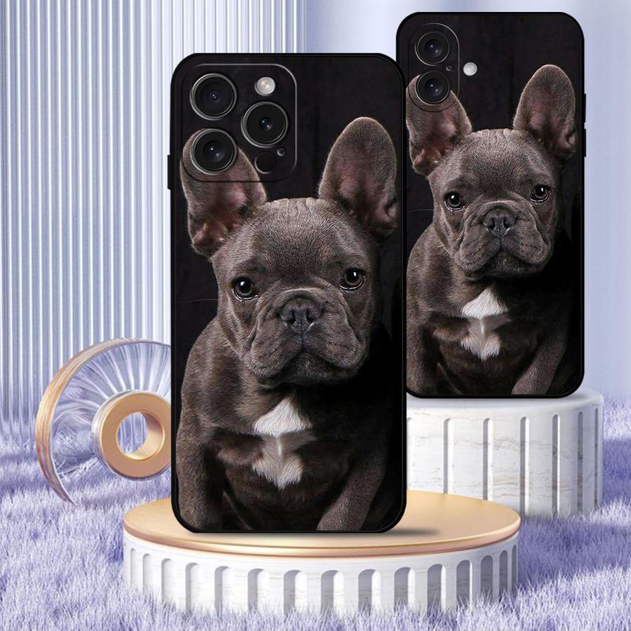 

Cute French Bulldog For Pro Max 15 14 Plus 11 Phone Case Matte Silicone Shockproof Casing Protective Cover