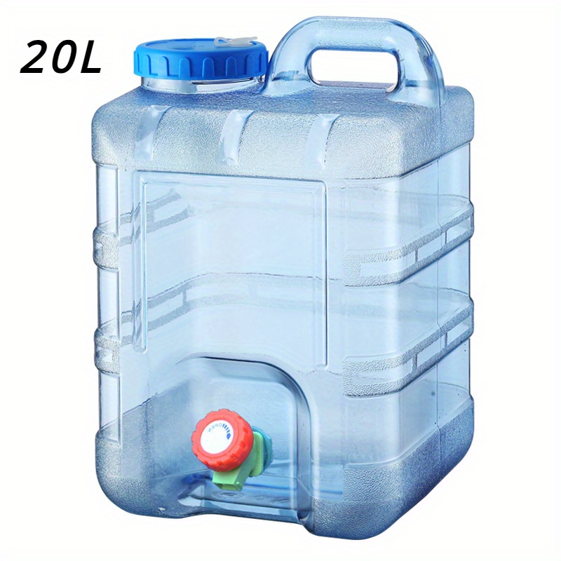 Image of 20l Portable Leak-proof Transparent Camping Water Tank With Tap, Suitable For Outdoor Hiking, Camping, And Picnic Emergency Water Storage Equipment