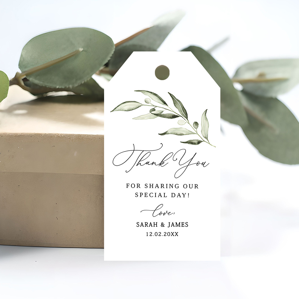 TEMU Custom 48/96pcs Gratitude-themed Gift Tags With Hemp Rope, Personalizable Text, Elegant Style With Design, Suitable For Thank You Gifts, Wedding