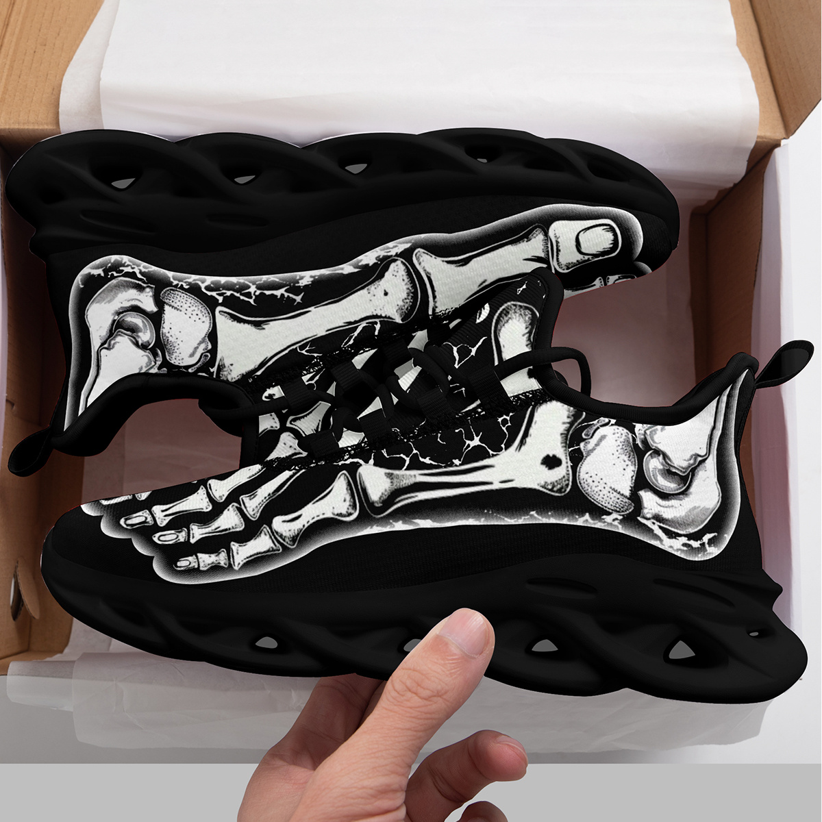 mens plus size skeleton bone sneakers halloween featuring a - Temu