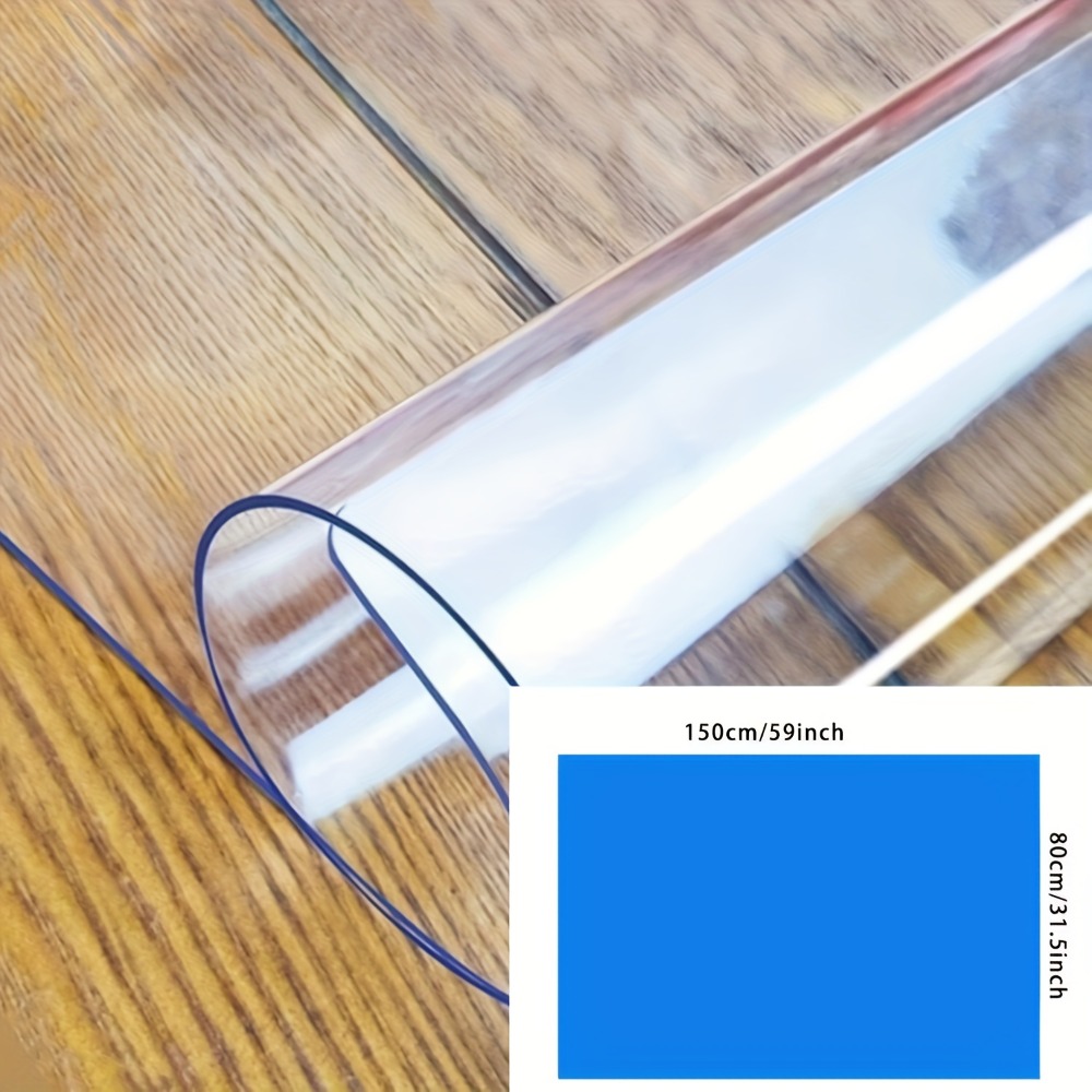 TEMU Nappe de table transparente en plastique souple 80X150Cm, tapis de protection jetable pour table à thé, convient pour la vaisselle d'hôtel ,