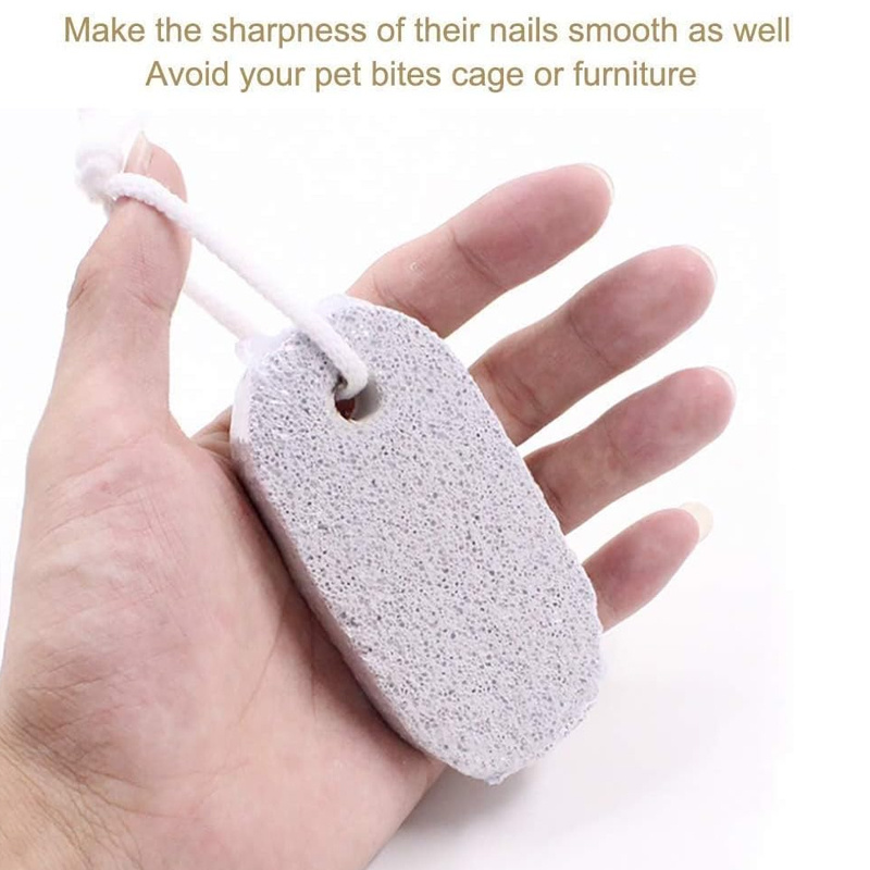 4pcs Natural Mineral Volcanic Rock Chew Stones for Small Animals