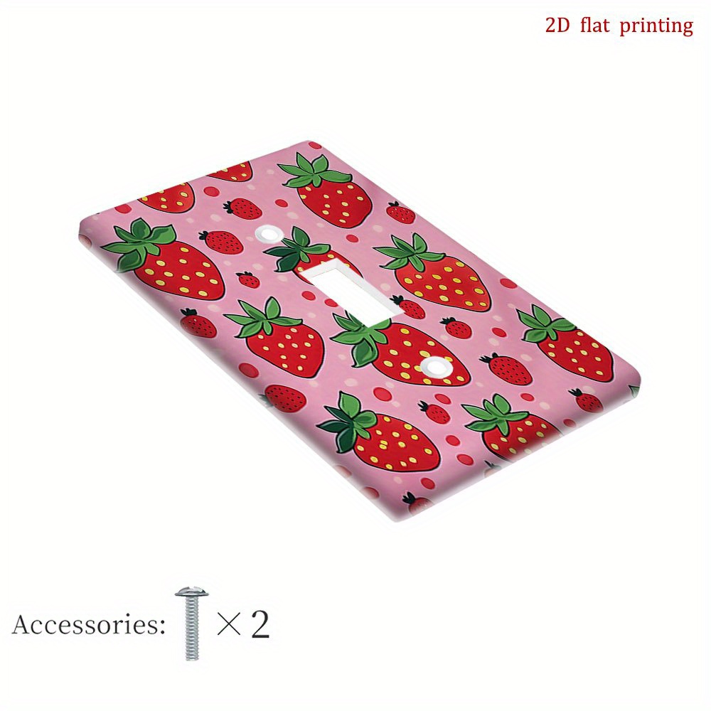 TEMU 1pc [Impression Plate 2D] Plaque de Protection Fraise, Plaque d'Interrupteur Électrique, Variété, Convient pour Chambre, Cuisine, Maison