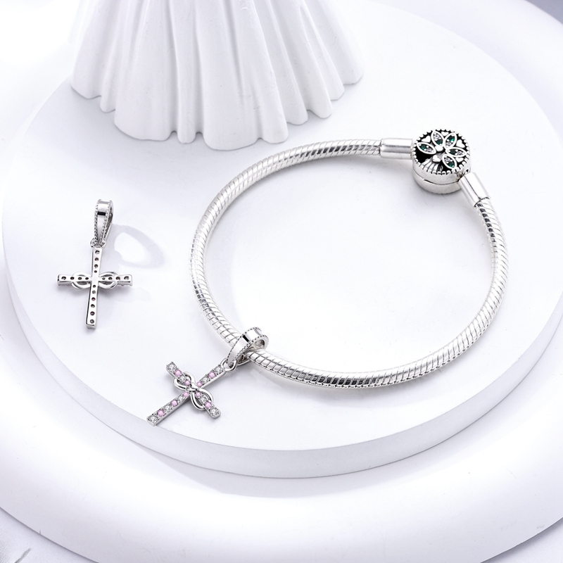 Women's 925 Sterling Silver Heart Infinite Cross Pendant