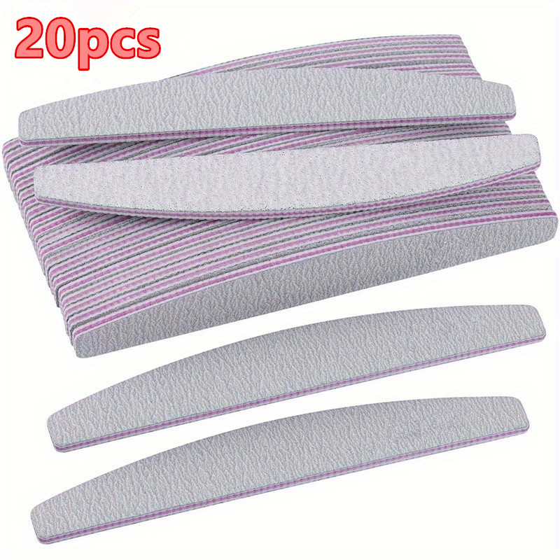 TEMU 20pcs Professional Manicure Set: 100/180 Grit Nail Files And Buffers, Double-sided Emery Boards For Acrylic Nails