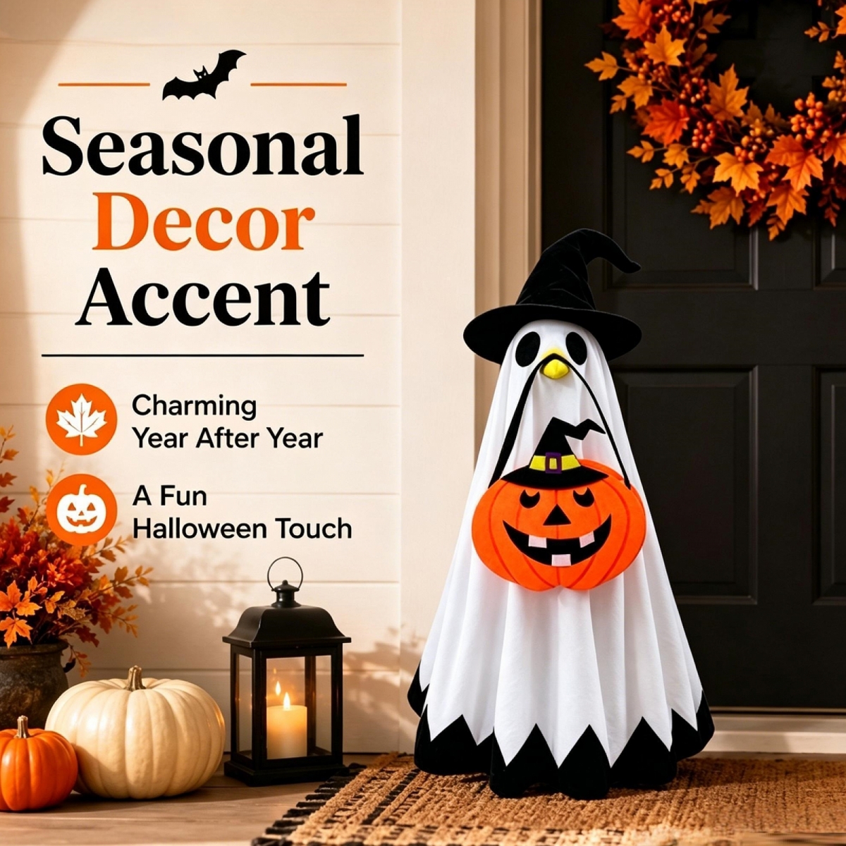Porch Goose Halloween Costume Set with Cape, Hat & Pumpkin Bag