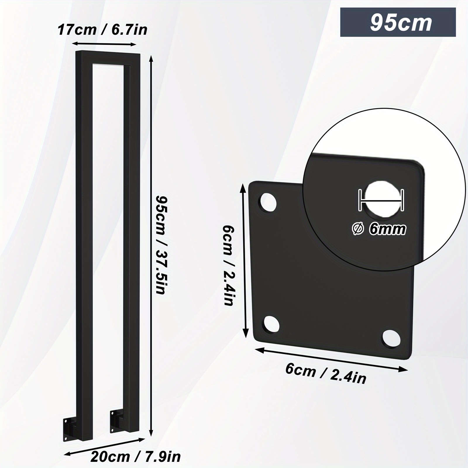 E-shop 85/90/95/100 cm Treppengeländer Seitenmontage Schmiedeeisen Geländer Sicherheitsgeländer geeignet für Garten Balkon Innen- Außenbereich