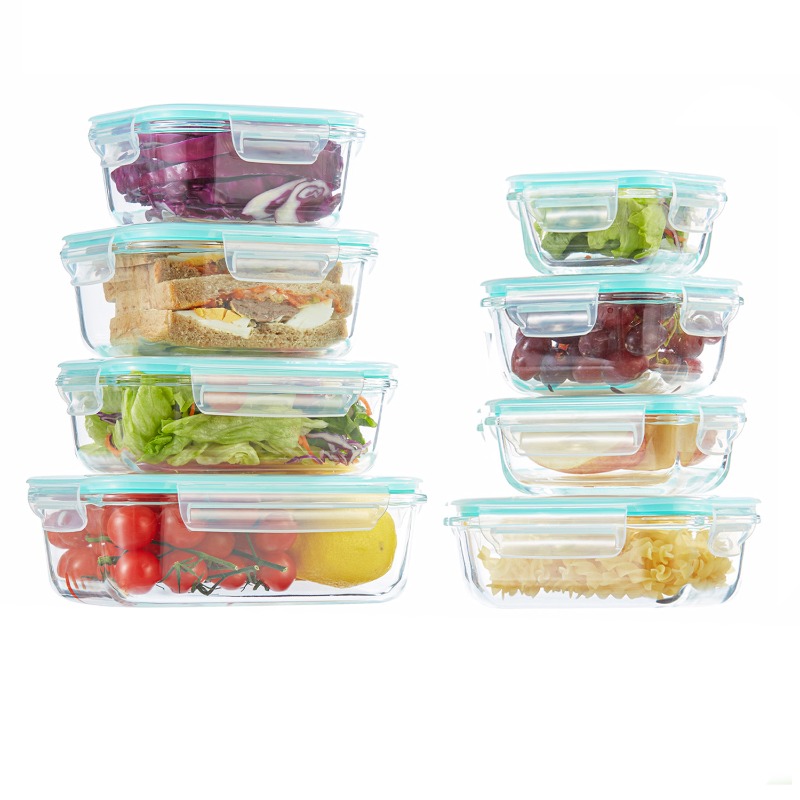 TEMU Juego de recipientes de vidrio para vajilla, bandeja para dulces, de conservación para dulces, para microondas, hornos, refrigeradores y