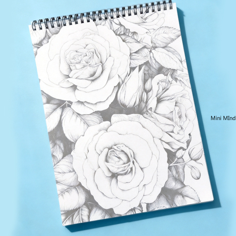 TEMU Livre de dessin à l'encre de lettrage sur le thème du jardin et des fleurs, avec divers thèmes de floraux et de jardin, comprenant 32 floraux