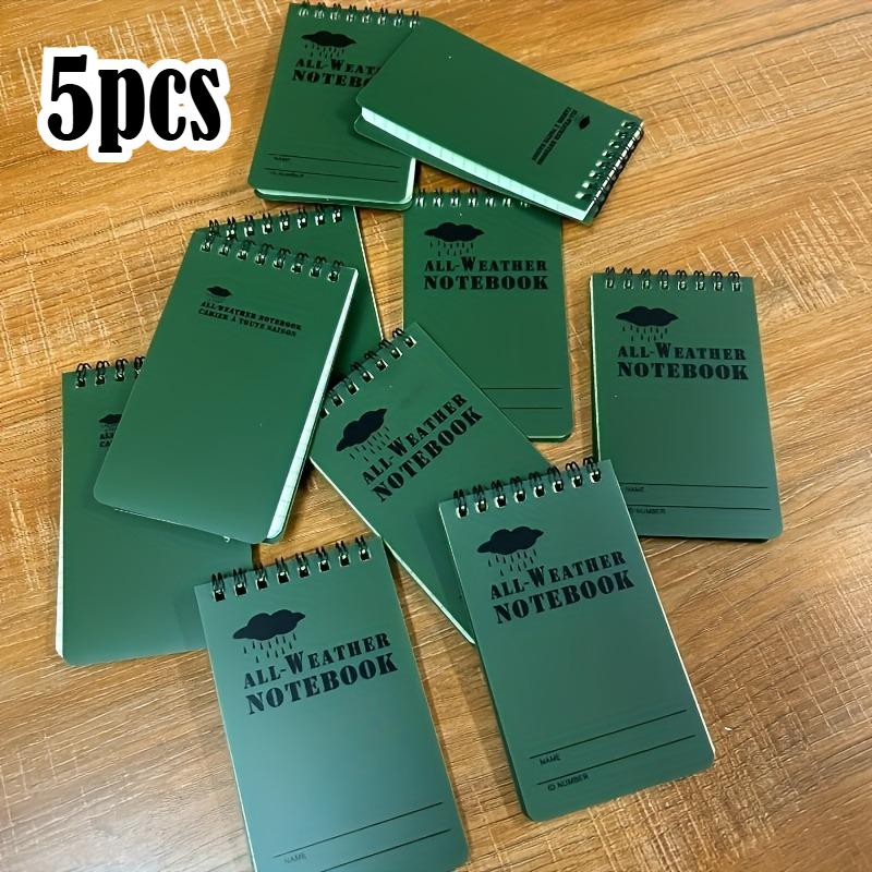 TEMU 5pcs Notebook, 48 Pages Outdoor Camping Stationery Notepad, Practical Holiday Gift For