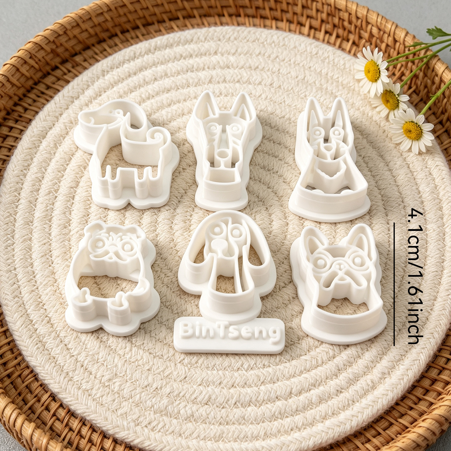 TEMU 7pcs Dog-themed Polymer Clay Cutters, Dachshund Pug French Bulldog Doberman Clay Mold, Holiday Shaped Clay Molds, Jewelry Making Tools For Daily