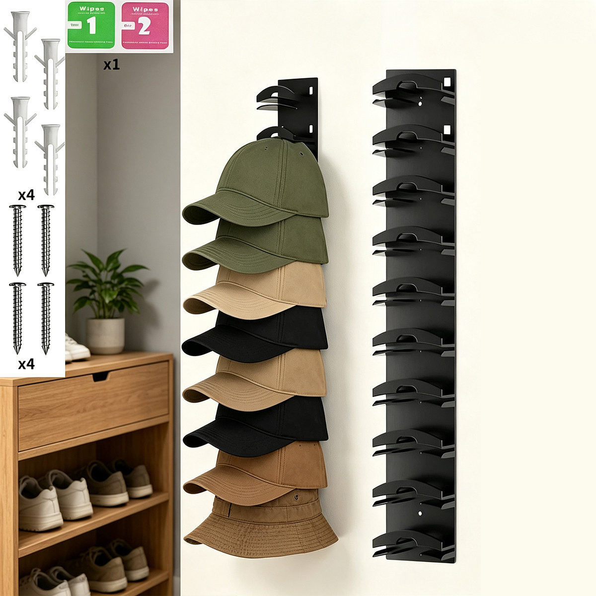 TEMU New Portable Hat Storage Display Rack, Portable Storage Rack, Wall-mounted Baseball Rack, Hat Storage Display Rack Baseball Wall-mounted Storage