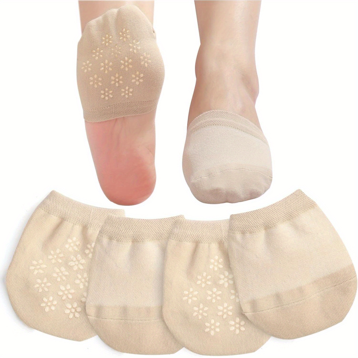 TEMU Toe Toppers Nascosti per Calzini da Donna, Calza, Senza Cuciture, Antiscivolo, Copri Nascosti per Mules, 4
