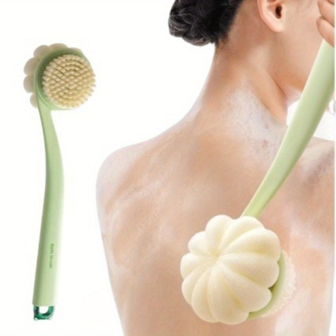 3 in 1 soft back scrubber brush with handle multi color white beige orange body scrubber exfoliating massager for bath shower and body care no battery needed bath accessories shower cleaning tool ergonomic handle durable scrubber Product details 0