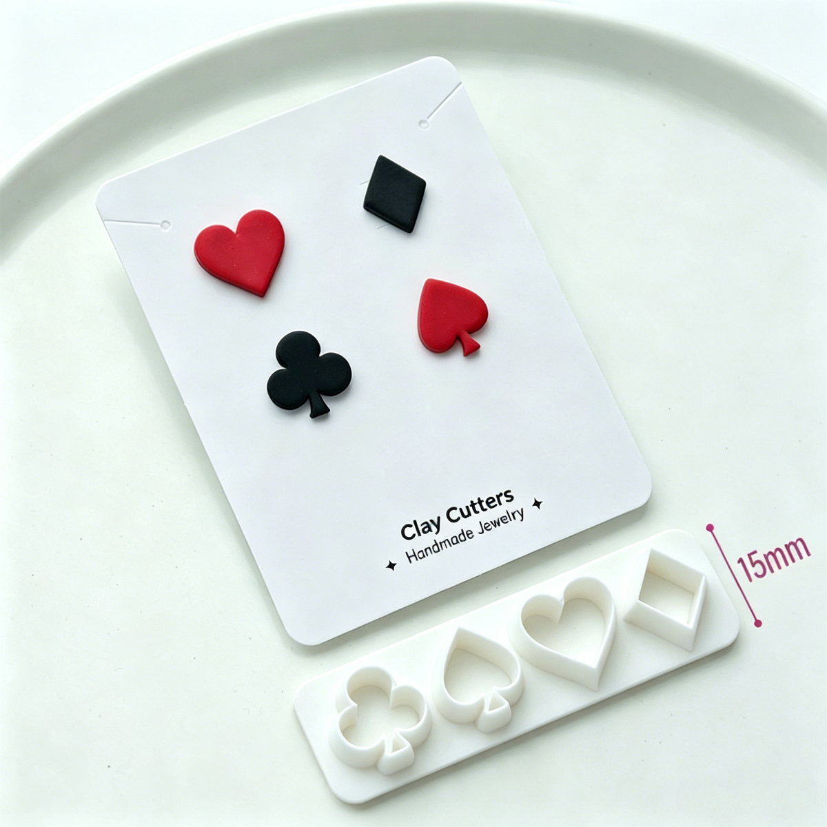 TEMU Suitable For Hobbyists & Card Game Lovers Plastic Polymer Clay Cutters With Poker Suits (hearts, Spades, Diamonds, Clubs) - Multi-use Molds For