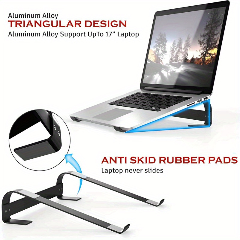 portable aluminum alloy laptop stand cooling desktop mount for   use   details 0