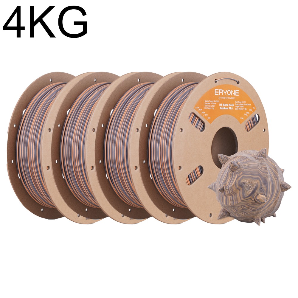 Image of Eryone Pla-high Speed Matte Twisted Color Rainbow 3d Printing Supplies Filament For 3d Printer, 4 Rolls, 4kg 1.75mm +/ -0.03mm, Easy & Transition