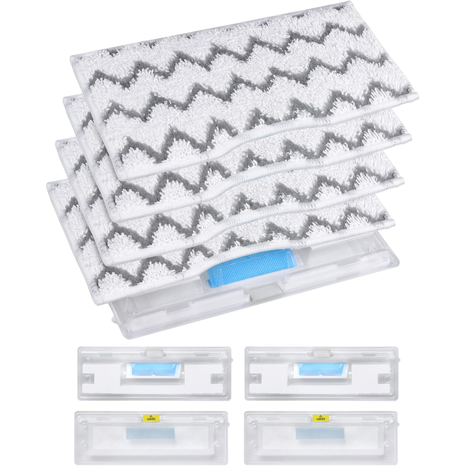 TEMU 4+4 Packs Reusable Mop Pad Refills, Vacuum Mop Pad Refills, Compatible With Shark Vm252 Vm250 Vm205 Vm200 Vm190 Vc205 Qm250, Washable Mop Pad