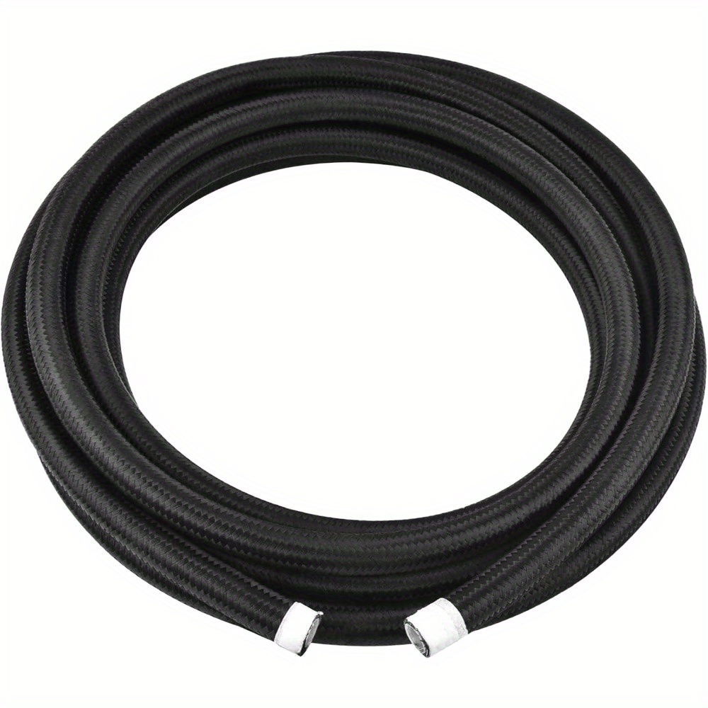 8AN Black Nylon Braided PTFE Fuel Line Kit – 10/20ft With 10 Fittings – E85 Compatible, 1500 PSI
