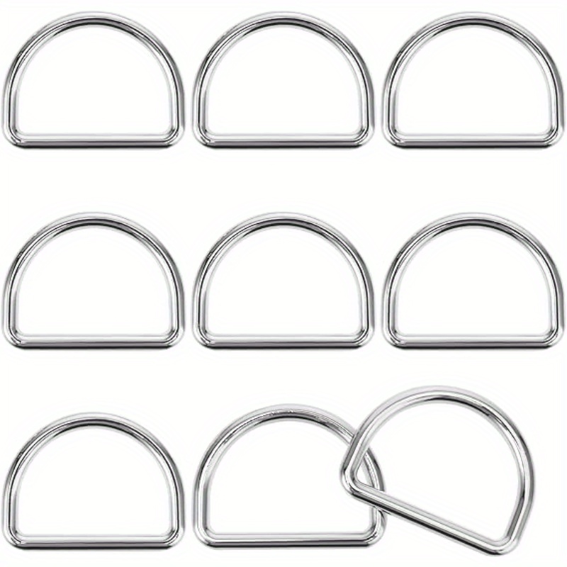 15 Heavy-duty Stainless Steel D-rings, Silvery Welded   Buckles, Suitable for Dog Collars, Backpacks, Webbing, and   Projects