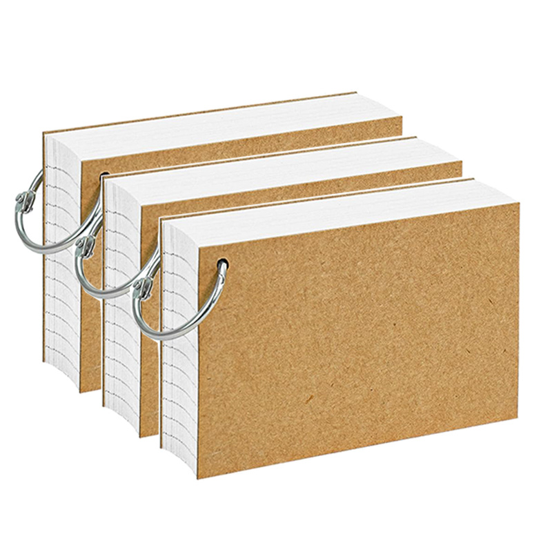 White Index Cards, 3x5 Inch Ring-bound Flashcards, Lined Note Cards With Ruled Lines On Sides, Thick Study Flashcards, Suitable For Learning, Studying, School, And University