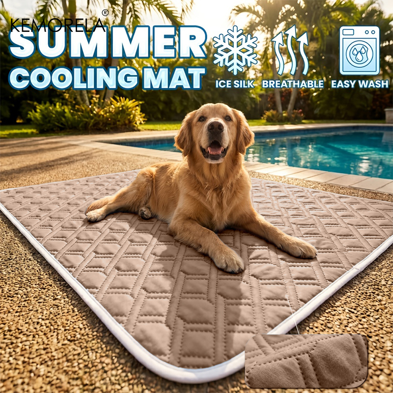   summer   version new versatile   bed dog mat ice   fiber fabric cooling mattress breathable   pet pad universal cooling sleeping mat for puppies and adult dogs