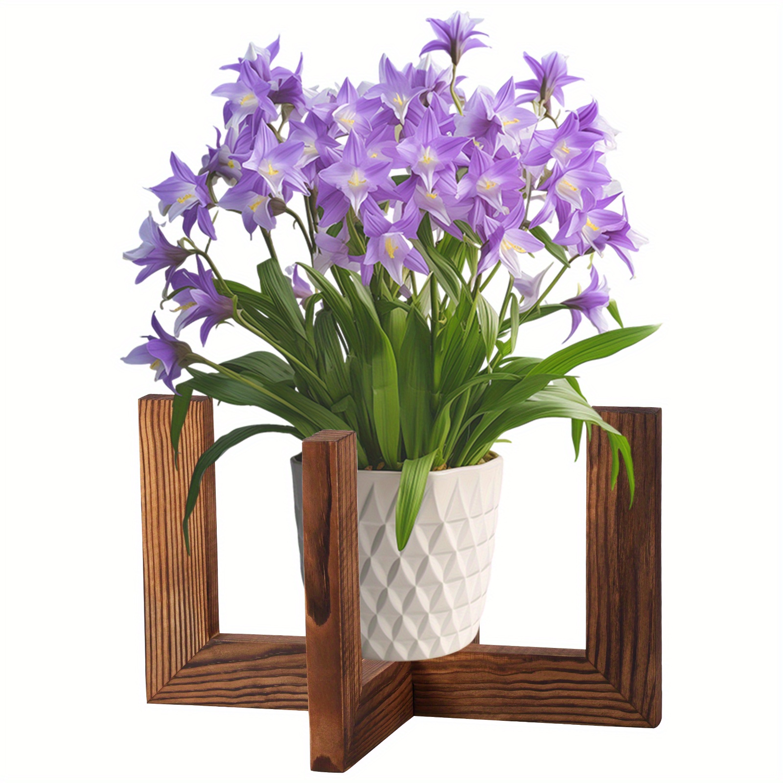 Support De Plante En Bois - 12 X 7 Cm (5x3 Pouces), Finition Lisse, Pour Intérieur Et Extérieur - Idéal Pour Petits Pots Et Succulentes