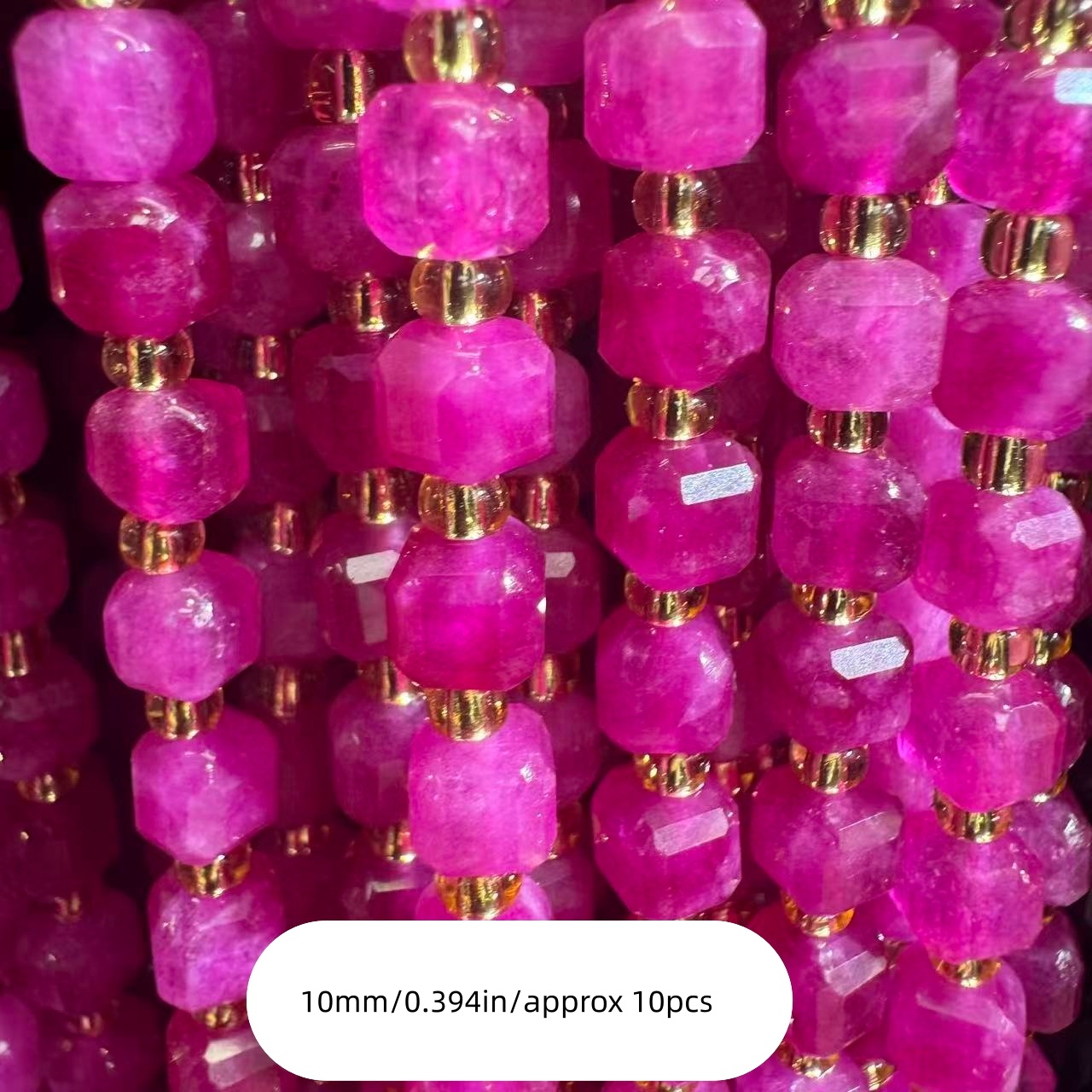 TEMU Perline Sciolte Quadrate Sfaccettate -rosa Naturale da 6-8-10mm - Adatte per Fai da Te i Tipi di Gioielli, Gioielli con Perline Regalo - Regali
