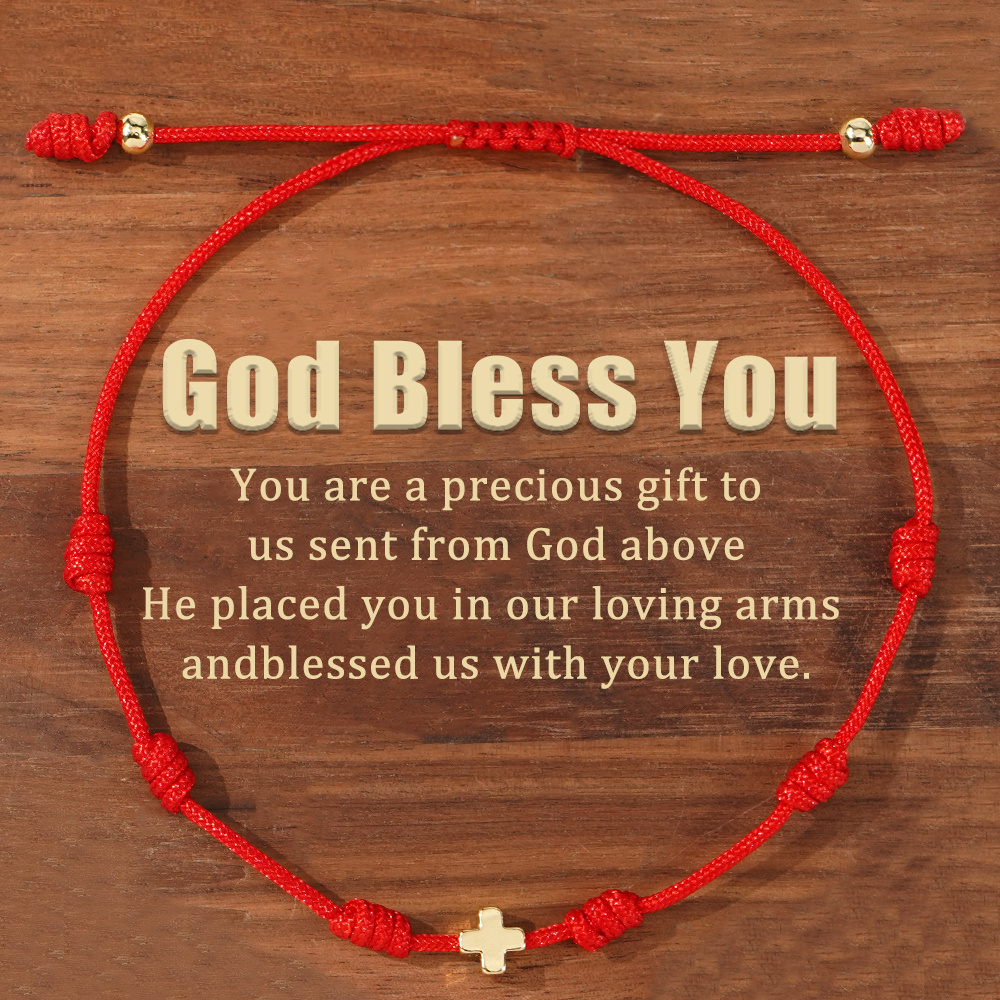 Image of 's Fashion Bracelet Bohemian Style Friendship Red Rope Knot Cross Bracelet - Perfect Jewelry For Men And Women - To /love/family - Suitable For Occasions