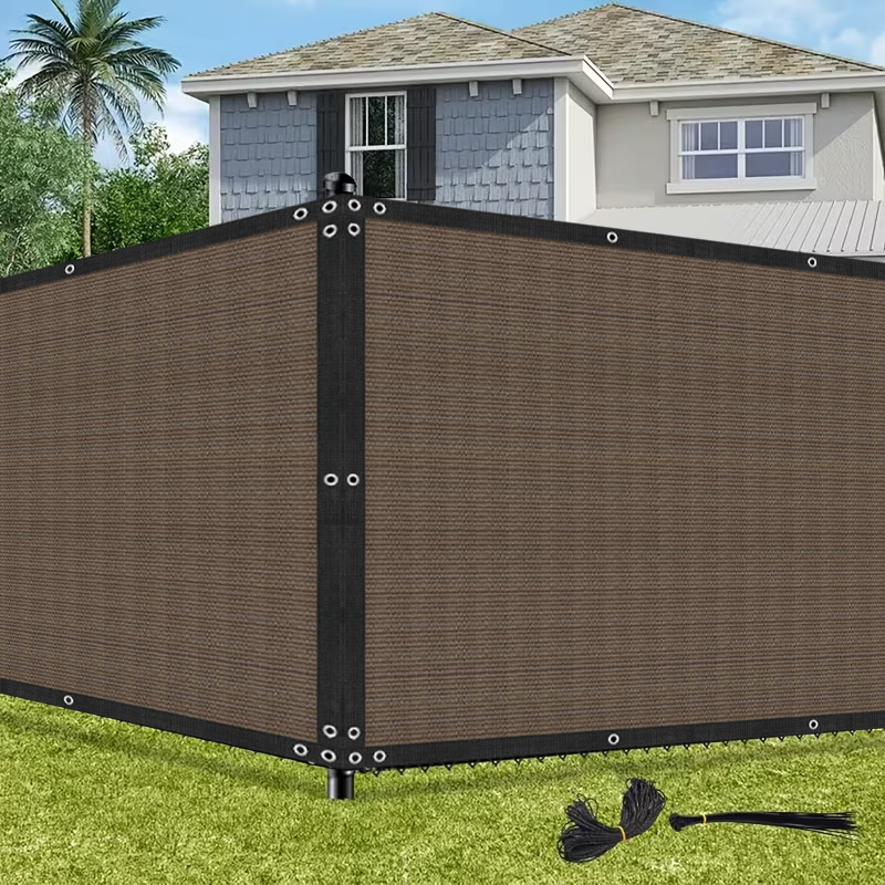 Image of Privacy Fence Screen 1.2x15m, Privacy Mesh Shade Net With Reinforced Edges, 3 Grommets, 0.6m Grommet , Suitable For Outdoor Patio, Balcony, Pool Deck.