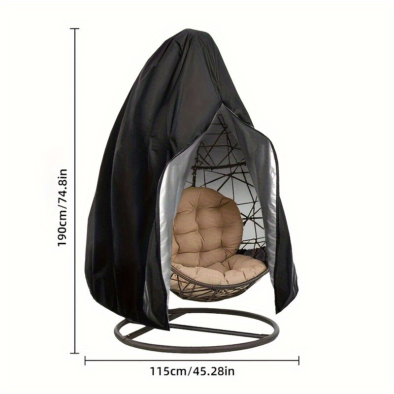 E-shop Strapazierfähige Terrassenmöbel-Abdeckung aus Oxford-Gewebe für Egg-Chair, mit Reißverschluss-/reißverschlussfreien Optionen, geeignet für
